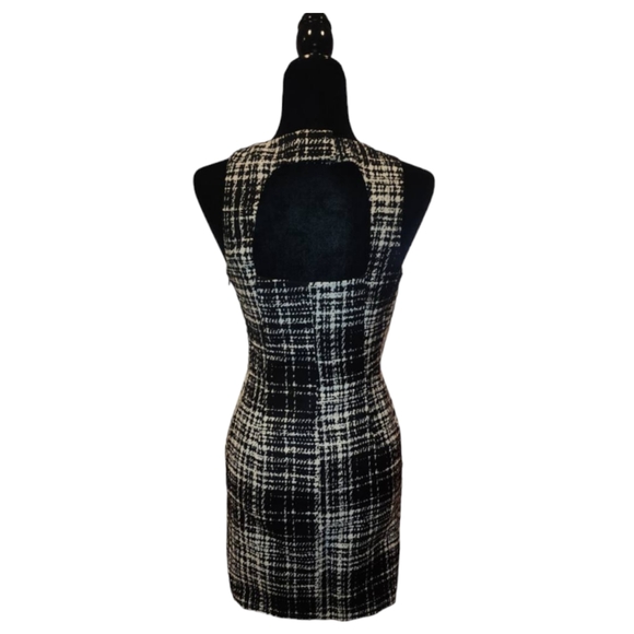 NEW Women's Banana Republic Petite Black & Gray Fitted Mini Dress Size: 4P - Picture 5 of 9